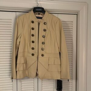 Pamela McCoy Leather Jacket - Women Size Medium Extra Buttons - NWT - Never Worn